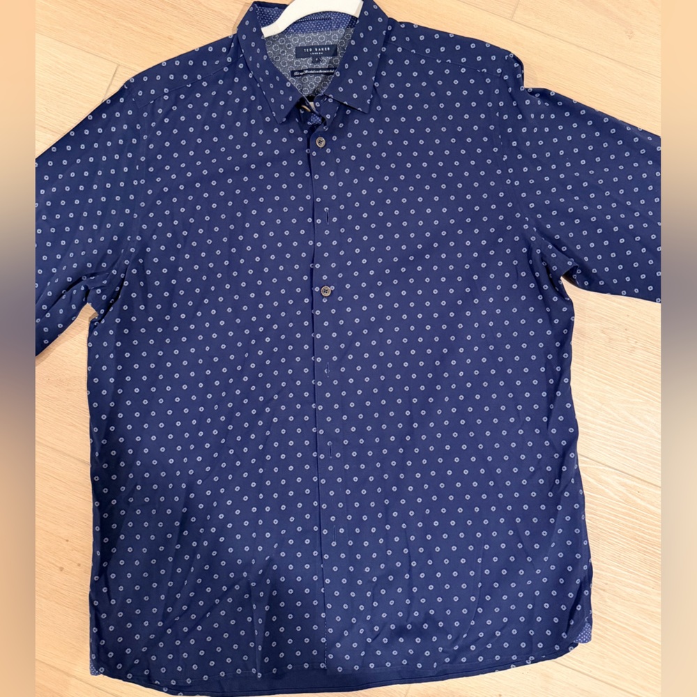 Ted Baker Blue Geometric Print Shirt